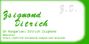 zsigmond ditrich business card